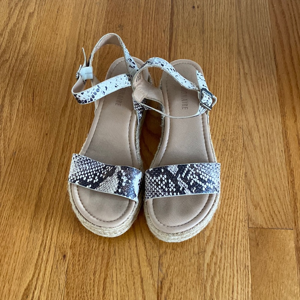 Snake skin platform sandals